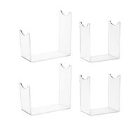Montaje de cuernos, estante sin taladros, 4 piezas, expositor acrílico, para habitación, Navidad, exhibición de artesanías, almacenamiento, superficie de mesa, pared, colección y escritorio