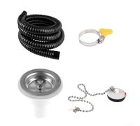 Montaje de drenaje de fregadero de RV en ángulo recto con tubo para caravana y remolque, construcción ABS para un flujo de agua eficiente en espacios reducidos, ajuste para varios modelos, color negro