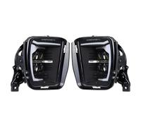 Montaje de faros Compatible Con Dodge Para Ram 1500 2013 2014 2015 2016 2017 2018 Parachoques Luz Antiniebla Luces Mejoradas DRL Negro 2 Unidades