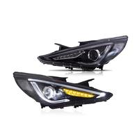 Montaje de faros Compatible Con Hyundai Para Sonata 2011 2012 2013 2014 Con Intermitentes Secuenciales Ámbar Piezas De Automóvil Conjunto De Faros Delanteros Demon Eye Projector 2 Unidades