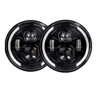 Montaje de faros Compatible Con Jeep Para Wrangler JK 2 Puertas 2007-2017 Para TJ 1997-2006 Conjunto Faros Delanteros 7 Pulgadas Accesorios Coche Halo Negros(Size2)