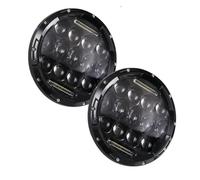 Montaje de faros Compatible Con Land Para Rover Para Defender 2012-2014 Kit Conversión Faros Redondos 7 Pulgadas 75 W Para Coche(Black)