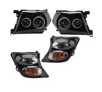 Montaje De Faros para Patrol Y60 Y61 1997-2003 2004 Faro Delantero Coche Luz Esquina Faro Delantero Parachoques Delantero Luz Esquina Juego Faros Delanteros(1 Set Black)