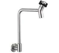 Montaje de montaje en la pared Fregadero de fregadero de 360 ° Piscina de trapeador fría de un solo trapeador para lavabo para lavandería Manija cruzada G1/2 Color cepillado de acero inoxidable LWX