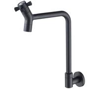 Montaje de montaje en la pared Fregadero de fregadero de 360 ° Piscina de trapeador fría de un solo trapeador para lavabo para lavandería Manija cruzada G1/2 Color cepillado de acero inoxidable LWX