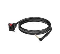 Montaje de Panel hembra estéreo tipo D 6,35 a Cable Jack Mono de 90 grados, placa dorada de 0,5 MM, enchufe TRS de 1/4 "a adaptador de enchufe macho TS(C1025BK-BK,2m)