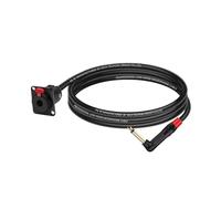 Montaje de Panel hembra estéreo tipo D 6,35 a Cable Jack Mono de 90 grados, placa dorada de 0,5 MM, enchufe TRS de 1/4 "a adaptador de enchufe macho TS(C1025BK-RD,1 m)