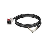 Montaje de Panel hembra estéreo tipo D 6,35 a Cable Jack Mono de 90 grados, placa dorada de 0,5 MM, enchufe TRS de 1/4 "a adaptador de enchufe macho TS(C1025SL-BK,1 m)