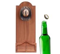 Montaje de pared de abridor de cerveza, removedor de tapa de cerveza de madera | Abren de botellas de inauguración de la casa con gail receptor para la decoración de pared del bar mujeres vacaciones d