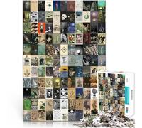 Montaje de Patrones Póster de Mosaico de Arte Retro Rompecabezas para Adultos de 1000 Piezas 38x52cm con póster a Juego y Hoja de Trivia Apto para Mayores de 14 años.