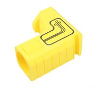 Montaje de polvo de sierra de mesa de plástico con geometría interna optimizada para soportar un transporte eficiente de virutas y reducir la contrapresión (amarillo)