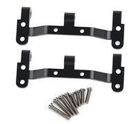 Montaje de varilla RC Aleación de aluminio Piezas de actualización de montaje de varilla de tracción delantera trasera para MN D90 MN99 MN91 FJ45 Titanio anodizado mecanizado CNC (Negro 1 paquete)