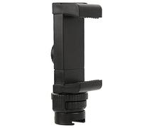 Montaje del soporte para teléfono - Zapato frío con tornillo de 1/4 pulgadas, almohadilla de silicona antideslizante para smartphone 2.2-4.1in, clip portátil ligero para trípode y