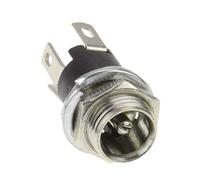 Montaje en Panel Conector DC 2.1 x 5.5mm Poder Audio Video Jack Hembra Adaptador Acoplador Compatible con Media Player, MP3 MP4 Player, Audio-Video, Equipo AV (Plata)