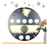 Montaje en pared de la exhibición de la bola de golf - Funda del soporte de la colección de hierro | Elegante Rack de Golf con ranuras de rejilla para Almacenamiento de Recuerdos, organización de