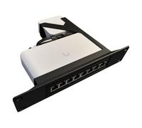 Montaje en rack de red de 10 pulgadas compatible con UniFi Lite 8 PoE Switch Ubiquiti USW-LITE-8-POE 52W (negro)