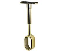 Montaje en techo Gedotec Soporte para tubo de armario armario ovalado Fijación perchero 30 x 15 mm | altura ajustable Latón pulido | soporte de barra - 1 pieza