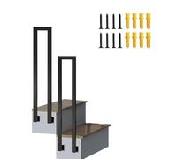 Montaje lateral al aire libre para escalones de jardín, balaustrada con kit de montaje para escaleras de hormigón y cemento, barandilla de seguridad para espacios al aire libre