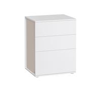 Montaje Ultrarrápido sin Herramientas Toolless Mesita de Noche Blanco Mate y Beige Capuchino