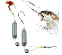 Montajes de de Agua Salada | Montajes para Azulejos - Atractor Anti-enganche de Doble Anzuelo con Flotadores Invertidos para Peces Costeros, Surf y Trolling