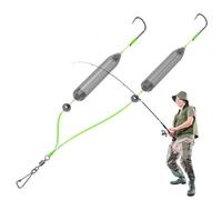 Montajes de en el mar - Montaje para peces gato,Atractor Anti-enganche de doble anzuelo con flotadores invertidos para peces costeros, surf y trolling