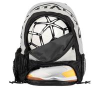 MONTALMO Mochila de Fútbol Baloncesto Voley Balonmano con Zapatillero y Compartimiento de Balón | Mochila Deporte para Niño, Niña (Gris/Negro)
