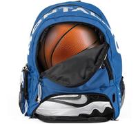 MONTALMO Mochila de Fútbol para Niños | Compartimiento de Balón y Zapatillero | para Niños y Adultos | Baloncesto, Voley, Balonmano (Azul)