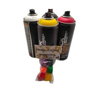 Montana Black - Juego de botes de spray (4 colores básicos + 6 cabezales de pulverización de repuesto, 6 x 400 ml)