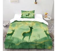 montaña Ciervo Ropa De Cama para Infantil Single（135x200cm） Tema Vida Silvestre 2 Piezas Microfibra Suave Transpirable De Fundas Edredón con 1 Funda Nórdica Y 1 Fundas De Almohada