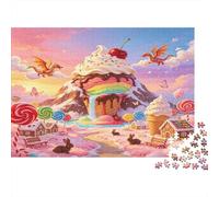 Montaña de Caramelos Fantasía Puzzle de 1000 Piezas Papel Juego de Puzzle 1000 Piezas para Adultos Mundo Dulce Relajación Hogar Regalo 38x26cm/1000pcs
