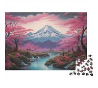 Montaña de la Flor de Cerezo Rosa Puzzle Imposible,desafío para Adultos Interesante Juego Educativo 1000 Piezas Obra De Arte De Juego De para Adultos Y Niños Mayores De 12 Años 70x50cm/1000pcs