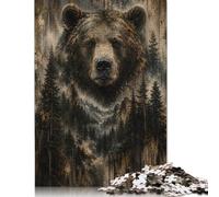 Montaña del Oso Pardo Rompecabezas de Madera 500 Piezas, Juego Familiar