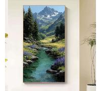 Montaña Diamond Painting Adultos, Diamond Painting Río Pintura de Diamante para Niños DIY 5D Cristal Strass Bordado Punto de Cruz Puzzle Dibujos con Diamantes Kit Decoración Hogar 60x120cm t0-28ad