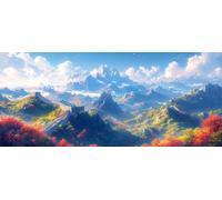 MontañA Diamond Painting, DIY Diamond Painting Adultos Gran Muralla, 5D Manualidades Adultos, Dibujos con Diamantes Kits, DIY Punto de Cruz Cuadro Diamantes Kits, Invierno Decoracion, 90x40cm V-6865