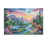 Montaña Dinosaurios Bosque Fauna Silvestre Naturaleza Salvaje prehistórica Puzzle 1000 Piezas Educativo 3D Familiar Premium Rompecabezas para Familia Desafío Intelectual DIY Creativo Decoración Hogar