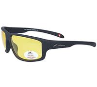 Montana Eyewear SP313F Gafas de sol polarizadas de plástico mate, incluye bolsa de tela, en negro-amarillo