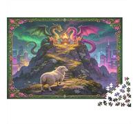 Montaña Fantástica Dragón Puzzle de 1000 Piezas Papel para Adultos Oveja en Camino Mágico Puzzle para Toda la Familia Relajación Decoración Regalo 70x50cm/1000pcs