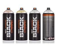 Montana Juego de botes de espray de color plateado cromado - Cobre - Oro cromo 3 x 400 ml, alta opacidad, muy duradero, secado rápido para metal, piedra, madera, lienzo