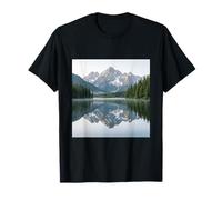 Montaña Lago Alpine Picos Reflexión Paisaje Fotografía Camiseta