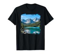 Montaña Lago Reflexión Paisaje Escénico Alpino Gráfi Camiseta