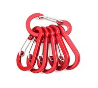 montaña, Mosquetón de aleación Aluminio 6 Piezas, Ganchos Viaje, Hebilla Resorte Seguridad, Llavero for Acampar, Escalar, Supervivencia, Accesorios Uso Diario(6pcs Red)