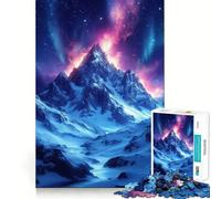 Montaña Nevada bajo la Aurora Boreal, Rompecabezas de 1000 Piezas para Adultos, Juguete para ejercitar la Mente, Suave, Relajante, para armar, un Regalo Encantador (50x75cm)