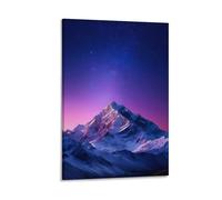 Montaña nevada bajo un cielo degradado Cuadro De Pared Paisaje natural Arte De Pared Lienzo De Alta Definición Ecológico Fácil De Instalar Salón Dormitorio Diseño Exclusivo 16x24inch(40x60cm)