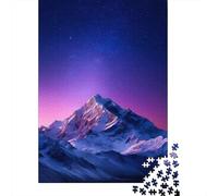 Montaña Nevada bajo un Cielo Degradado Rompecabezas 1000 Piezas Cartón Grueso para Mayores - Ejercicio Mental Regalo Noche De Juegos 52x38cm/1000pcs