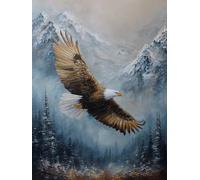 MontañA Nevada Diamond Painting, 5D Diamond Painting Adultos áGuila, DIY Kit Manualidades Adultos, 5D Punto de Cruz Cuadro Diamante, DIY Pintura de Diamante Kits, Home Decoration, 50x70cm 1-4004