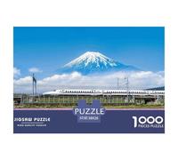Montaña Nevada Tren de Alta Velocidad Puzzle de 1000 Piezas Papel para Adultos Vista Escénica Juego de Puzzle 1000 Piezas Relajación Hogar Regalo 38x26cm/1000pcs