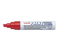 Uni - Rotulador de pintura multisuperficie opaco para exteriores con punta de cincel, color rojo PX-30