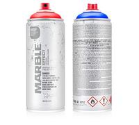 Montana Spray de efecto mármol, color azul y rojo, incluye tapas de repuesto para hobby y manualidades, 2 x 400 ml