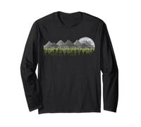 Montaña Vida Silvestre Al Aire Libre Naturaleza Vintage Bosque Luna Manga Larga