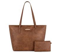 Montana West Bolsa grande de piel sintética con cremallera para mujer con bolsa de cartera, juego de trabajo, escuela, viaje, casual, bolsa de hombro